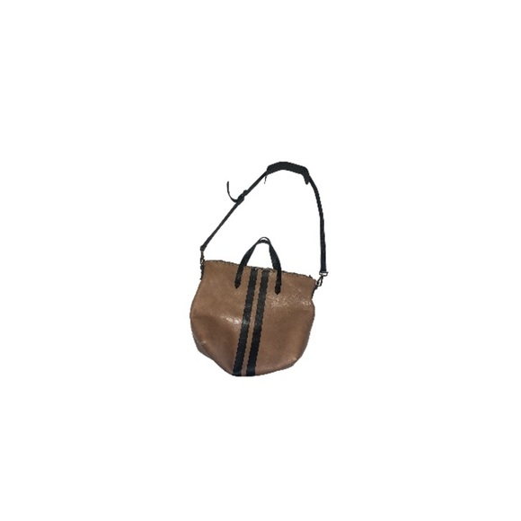 Madewell Tan Leather Crossbody Bag with Black Stripes - Picture 2 of 10